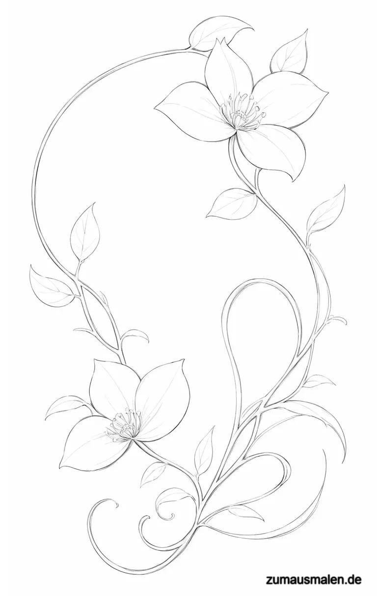  Entdecke die BESTEN Malvorlagen für Blumenranke! Illustration 