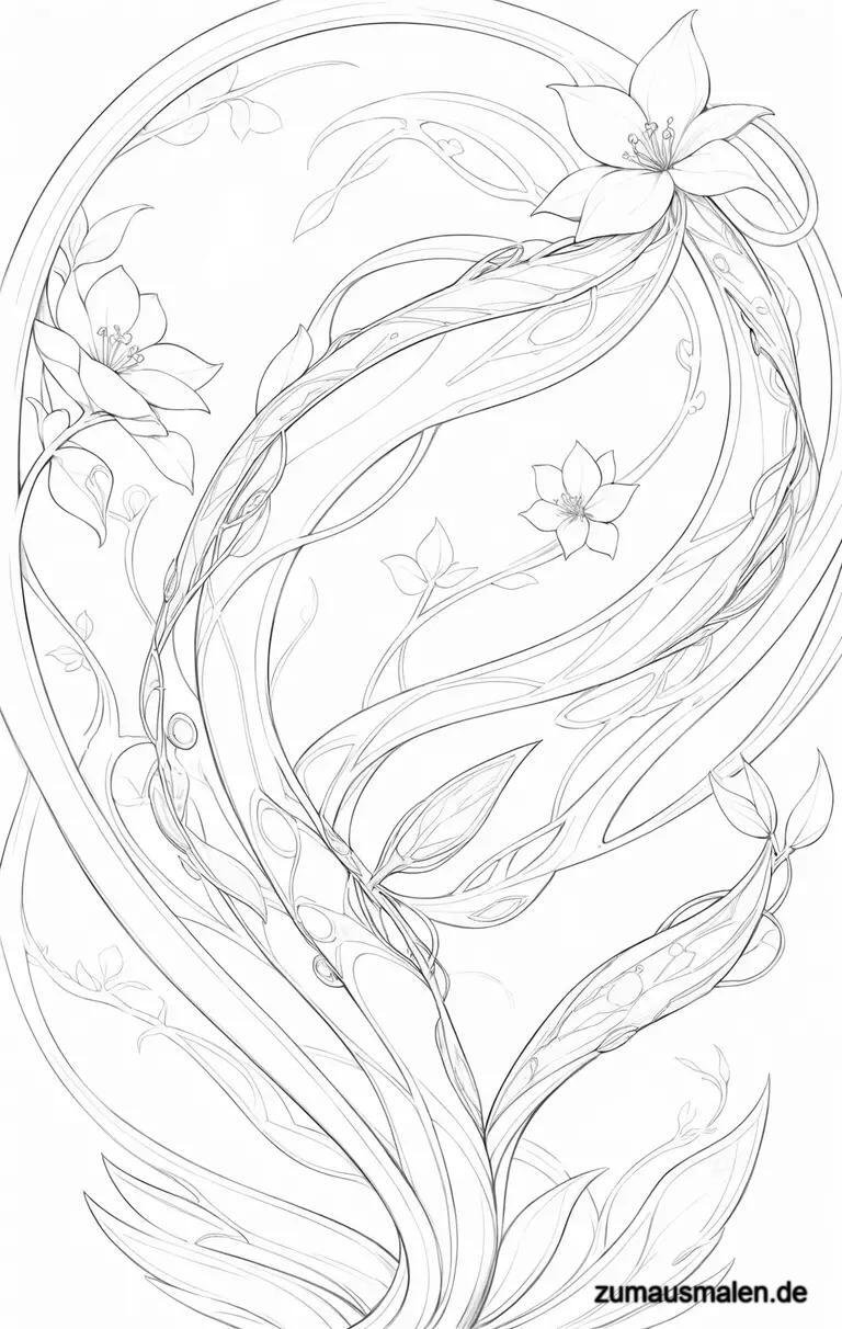  Entdecke die BESTEN Malvorlagen für Blumenranke! Motiv 