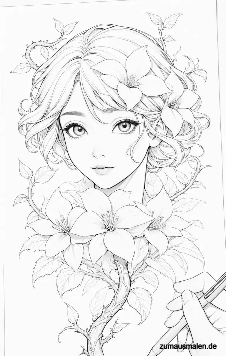  Foto zu Entdecke die BESTEN Malvorlagen für Blumenranke! 